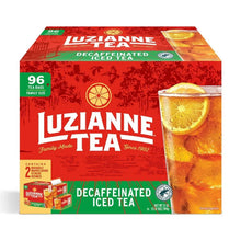 Luzianne decaffeinated iced tea box, 96 tea bags, family size