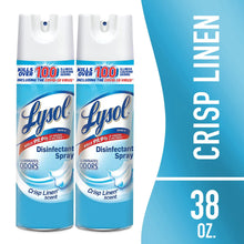 Lysol disinfectant spray cans, Crisp Linen scent, two-pack