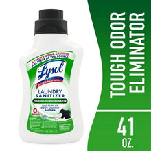 Lysol laundry sanitizer additive bottle, 41 fl oz, white bottle with green label and black cap