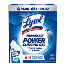 Lysol Advanced Power clinging gel toilet bowl cleaner, 4-pack carton with bottle