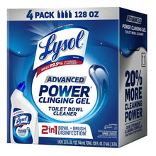 Lysol Advanced Power clinging gel toilet bowl cleaner, 4-pack with 2-in-1 bottle