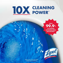 Lysol toilet bowl cleaner with blue gel inside, 10X cleaning power badge