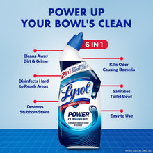 Lysol Power Cleaning gel toilet bowl cleaner bottle, 6-in-1