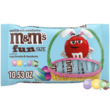 Fun Size chocolate candy bag with bunny M&M's and basket graphics