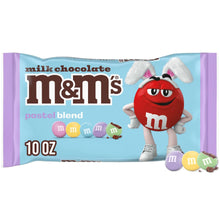 Pastel blend milk chocolate candy bag with M&M’s bunny character and 10 oz label