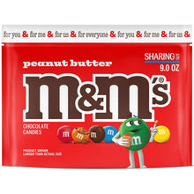 Peanut butter chocolate candy bag with M&M characters, sharing size 9 oz