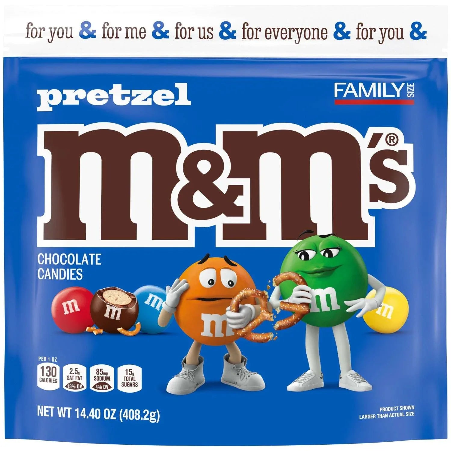 M&M's Pretzel Milk Chocolate Candy, Sharing Size - 7.4 oz Bag