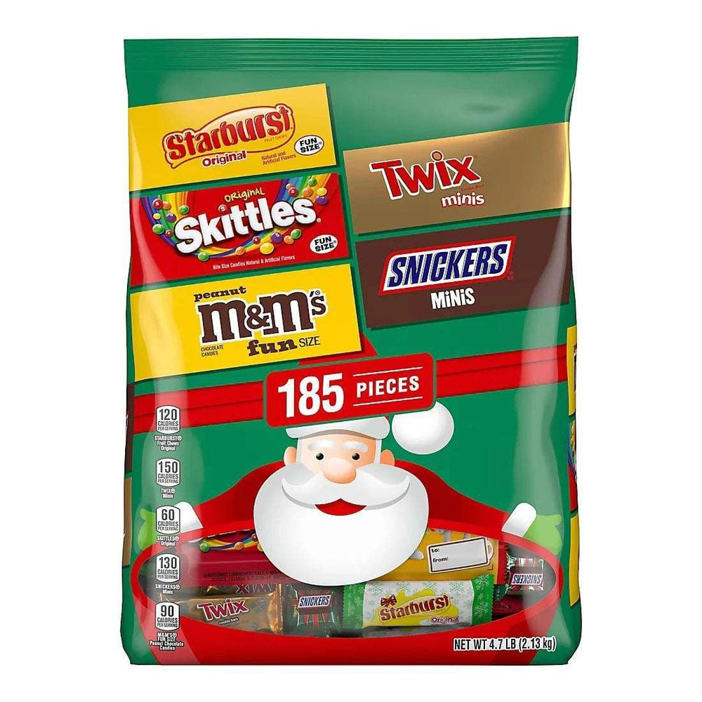 M&amp;M's, Snickers, Twix, Skittles &amp; Starburst Christmas Candy Stocking Stuffers, 185 ct. - USA MEGA SHOP