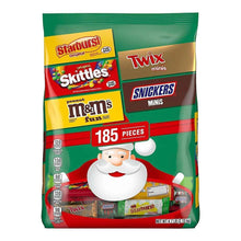 Christmas candy assortment bag, 185 pieces, Santa graphic with brand label mix