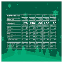 Candy assortment bag back panel with nutrition facts table and serving information