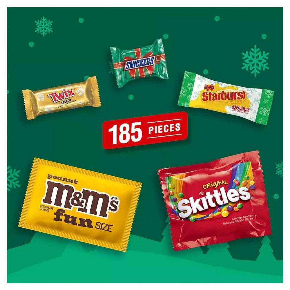 M&amp;M's, Snickers, Twix, Skittles &amp; Starburst Christmas Candy Stocking Stuffers, 185 ct. - USA MEGA SHOP