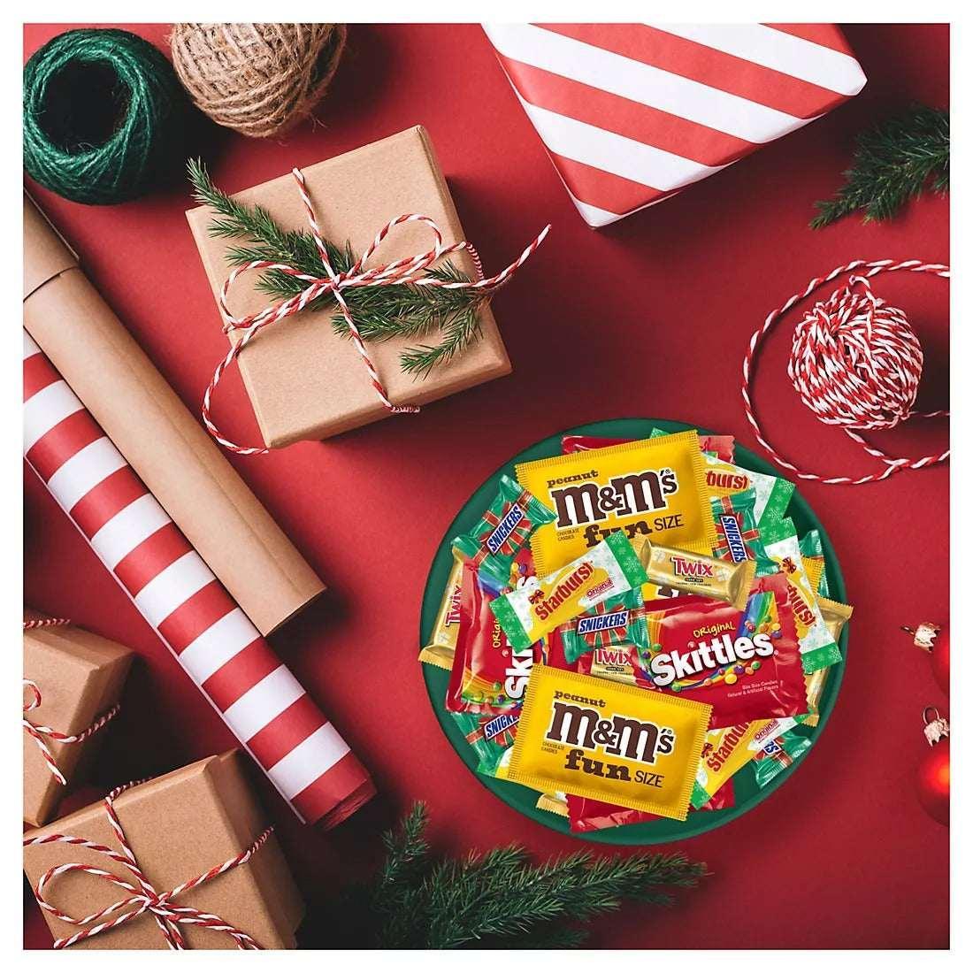M&amp;M's, Snickers, Twix, Skittles &amp; Starburst Christmas Candy Stocking Stuffers, 185 ct. - USA MEGA SHOP