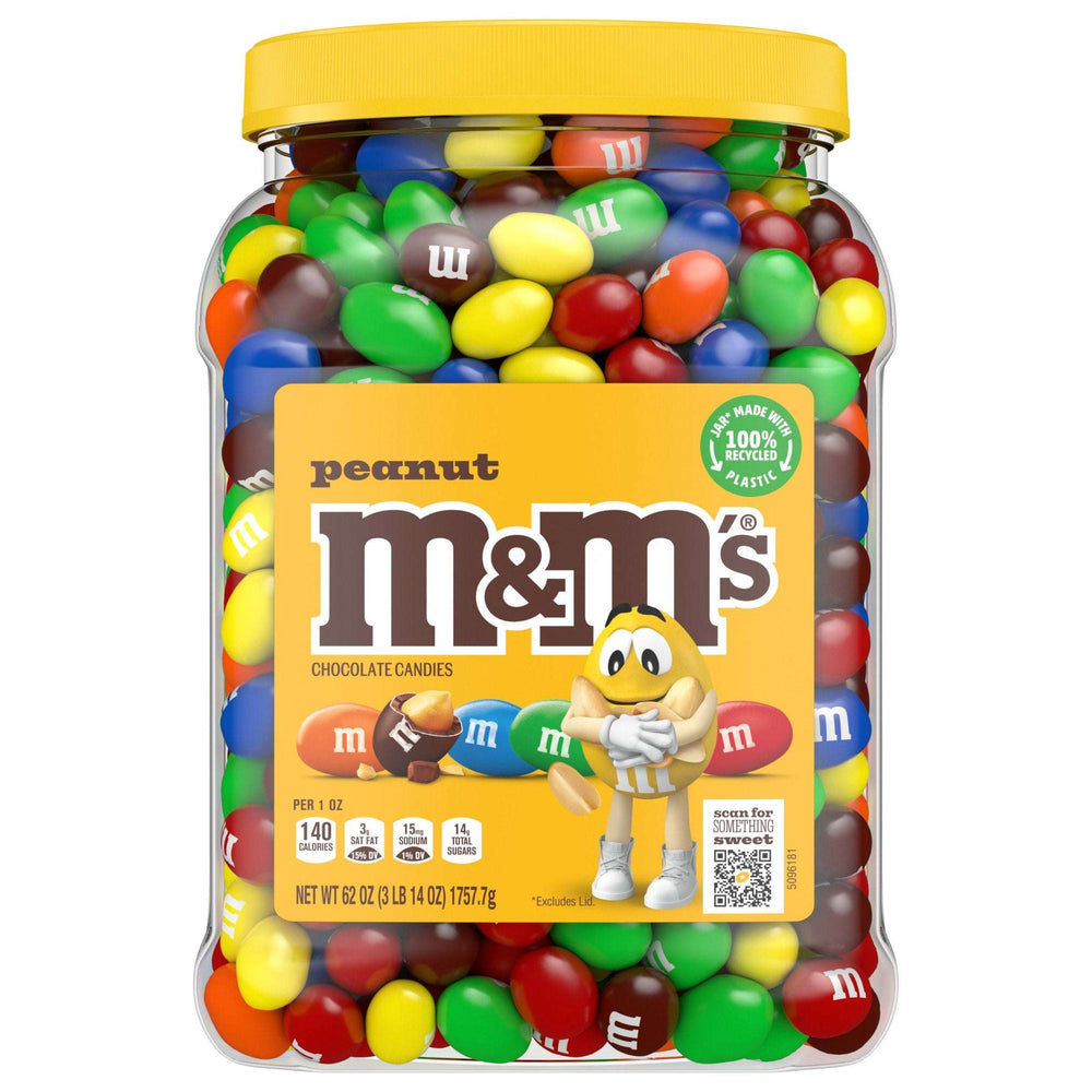 M&M's Chocolate Candy, Peanut, 62 oz Jar