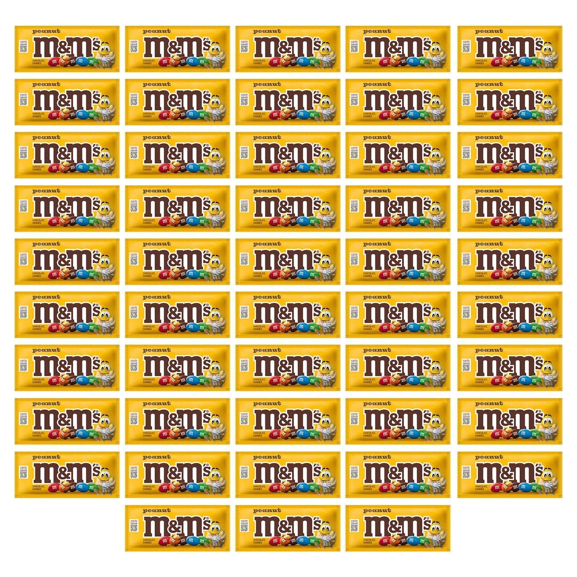 M&M's Chocolate Candy, Peanut, Full Size, 1.74 oz, 48-count