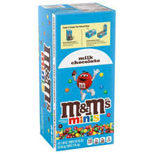 Milk chocolate candy minis box with M&M's Minis branding and nutrition icons