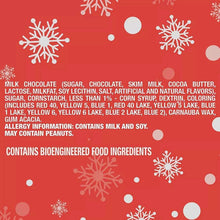 Ingredients, allergy, and bioengineered food ingredients information panel for milk chocolate candy