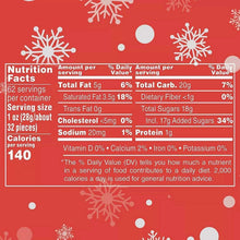 Nutrition Facts panel for 62-serving milk chocolate candy
