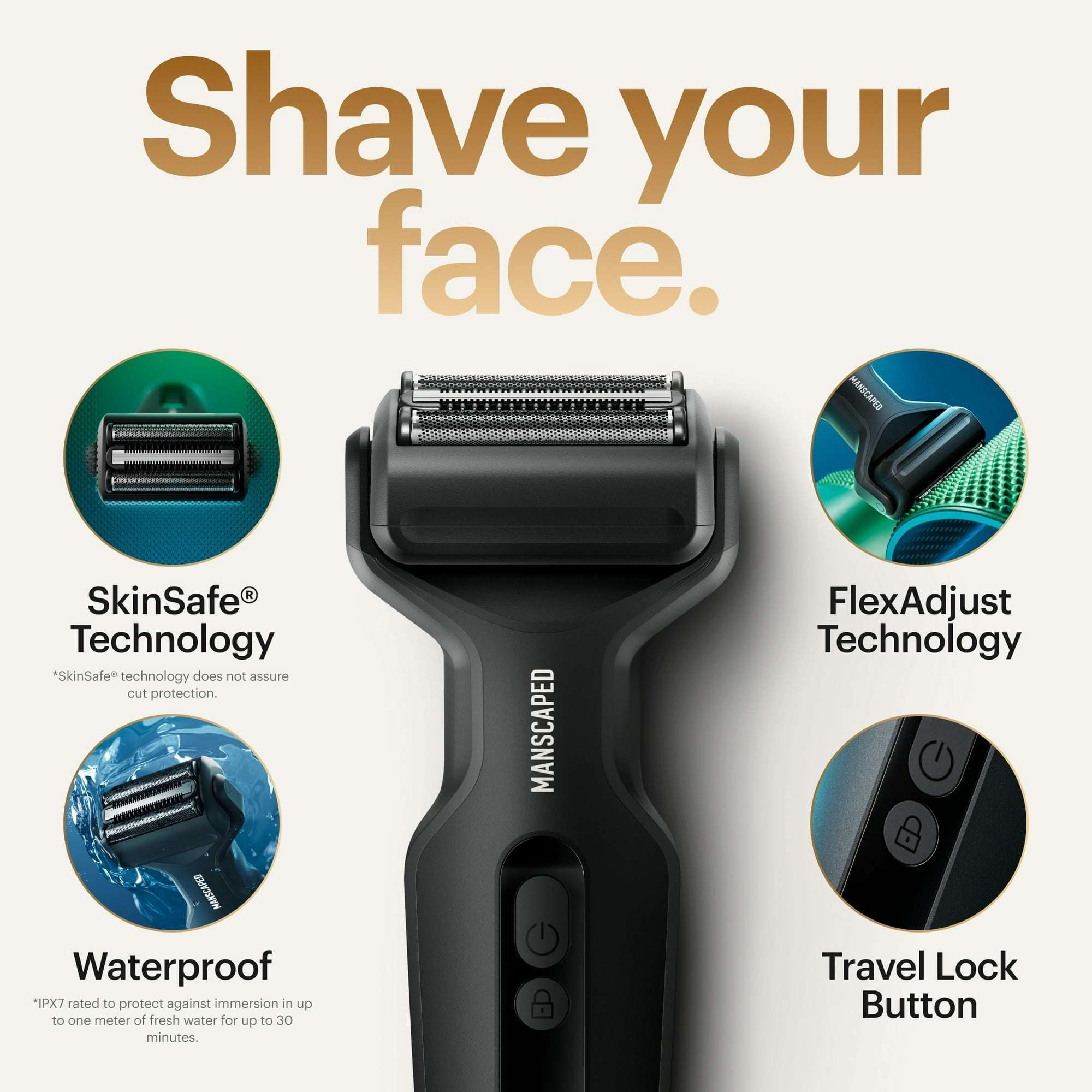 MANSCAPED® The Chairman Plus Precision Pack, Electric Foil Face Shaver and SkinSafe Precision Trimmer with Power Shave Gel