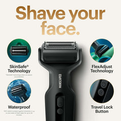 MANSCAPED® The Chairman Plus Precision Pack, Electric Foil Face Shaver and SkinSafe Precision Trimmer with Power Shave Gel