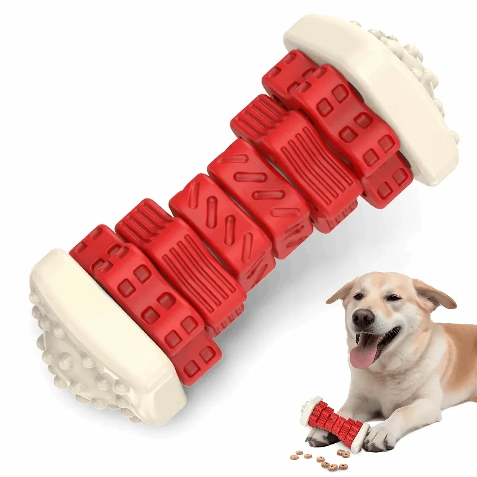 MASBRILL Interactive Dog Chew Toy–Brightly Colored Dog Enrichment Toy for Aggressive Chewers-Blue