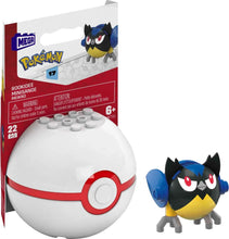 Poké Ball building toy with Rookidee action figure and blue-and-black wings