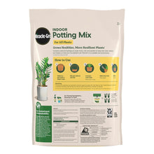 Miracle-Gro Indoor Potting Mix bag with houseplant graphics and usage information