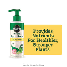 Indoor plant food bottle with green spray pump, Miracle-Gro