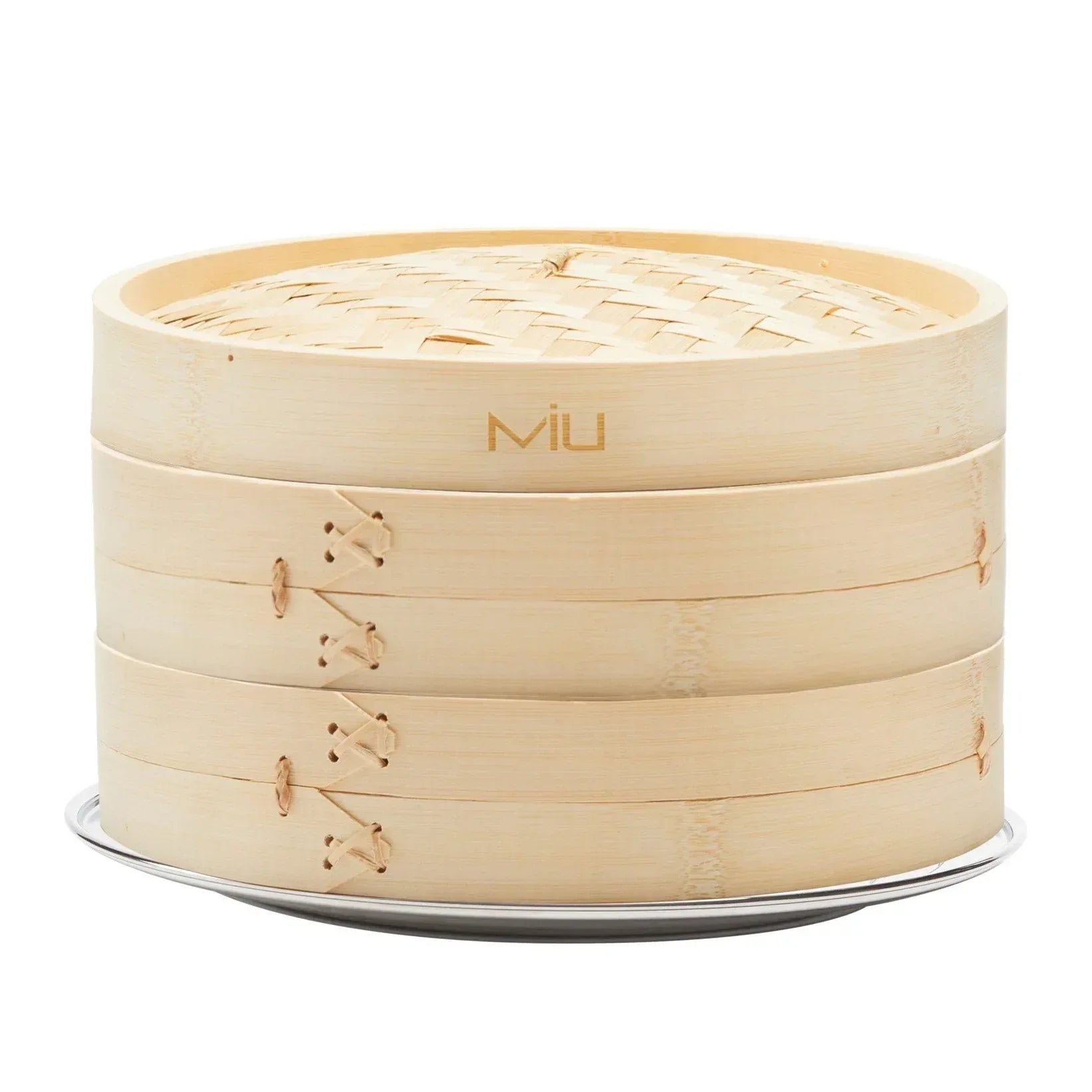 MIU 10” 2-Tier Bamboo Steamer Basket - USA MEGA SHOP