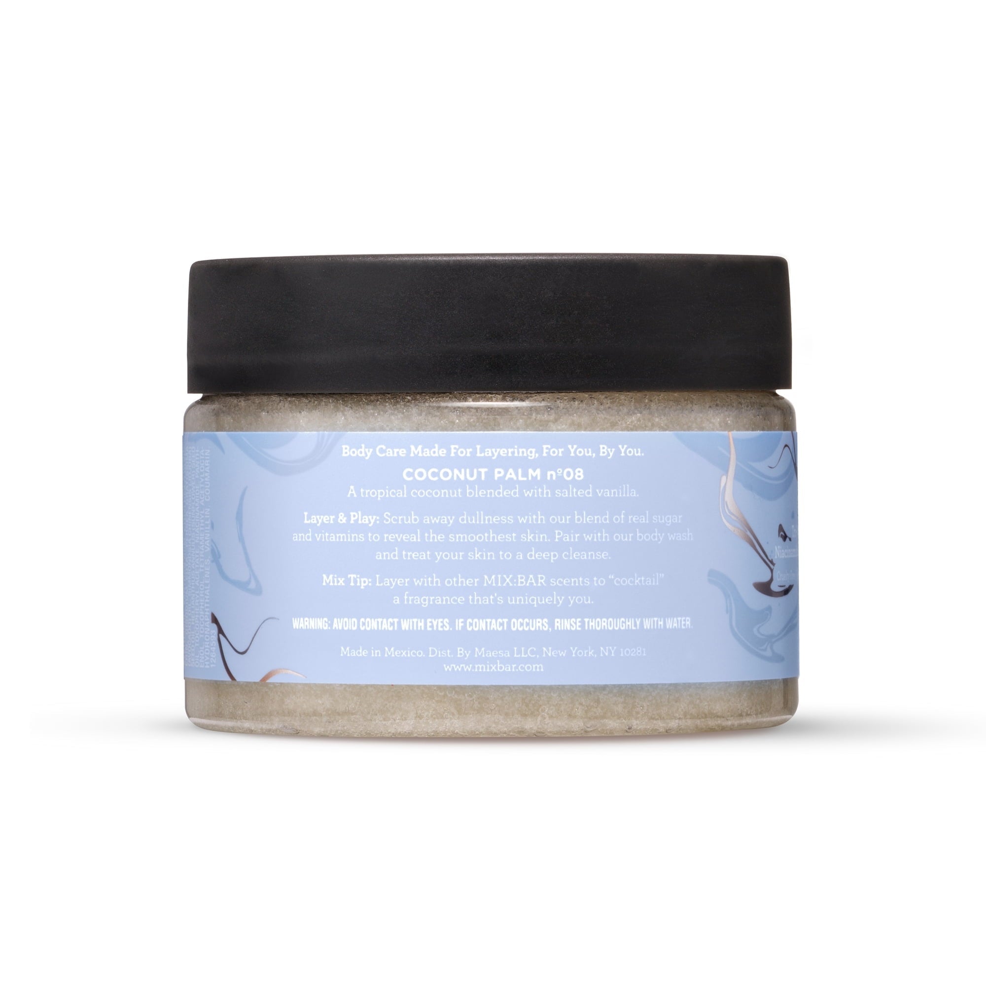 MIX:BAR Coconut Palm Exfoliating Vitamin E Body Scrub, 10fl oz (3 PACK )