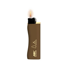 Eco pocket lighter in brown with open flame