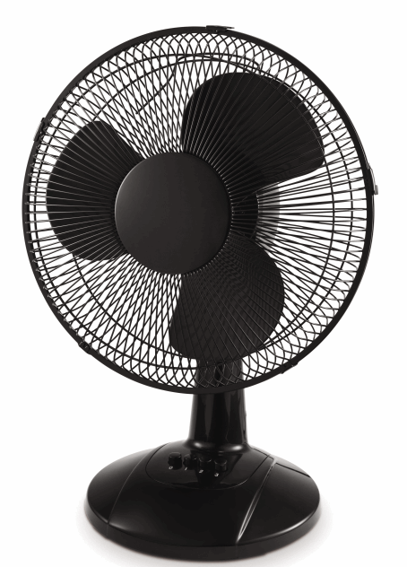 Mainstays 12-Inch Table Fan with Adjustable 3-Speed Settings and Oscillation, White, FT30-8MBWV