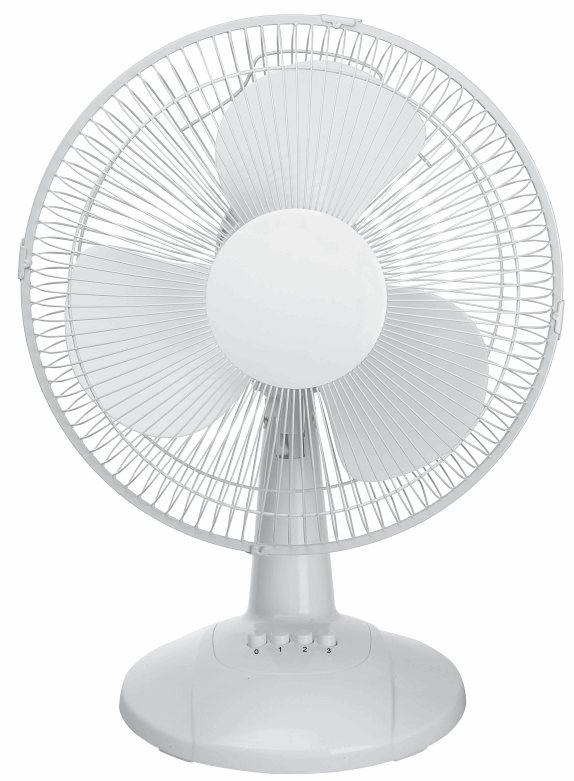 Mainstays 12-Inch Table Fan with Adjustable 3-Speed Settings and Oscillation, White, FT30-8MBWV