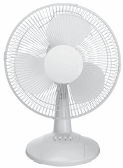 Mainstays 12-Inch Table Fan with Adjustable 3-Speed Settings and Oscillation, White, FT30-8MBWV