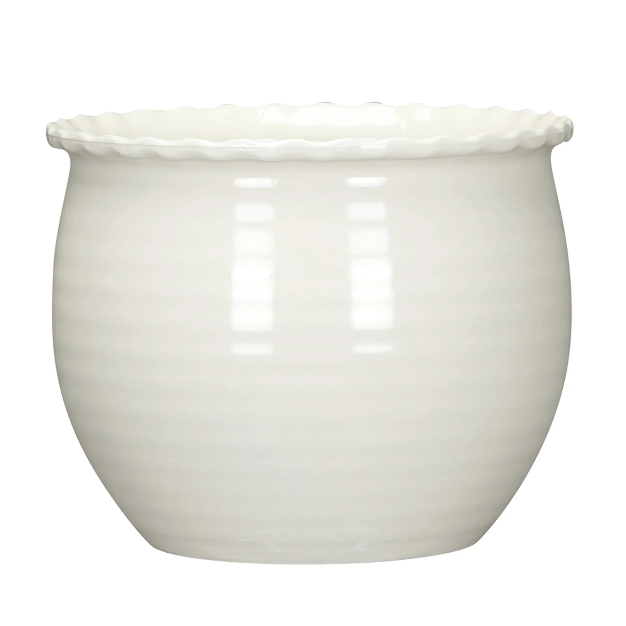Mainstays Brooke Round Vanilla Dream 100% Recycled Resin Planter