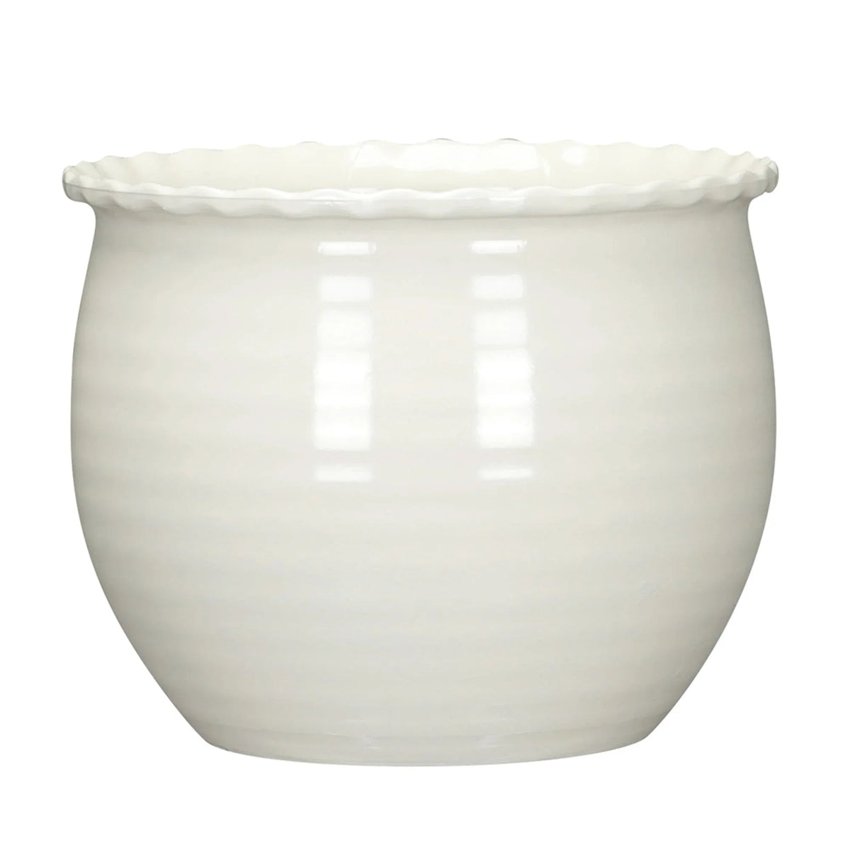 Mainstays Brooke Round Vanilla Dream 100% Recycled Resin Planter