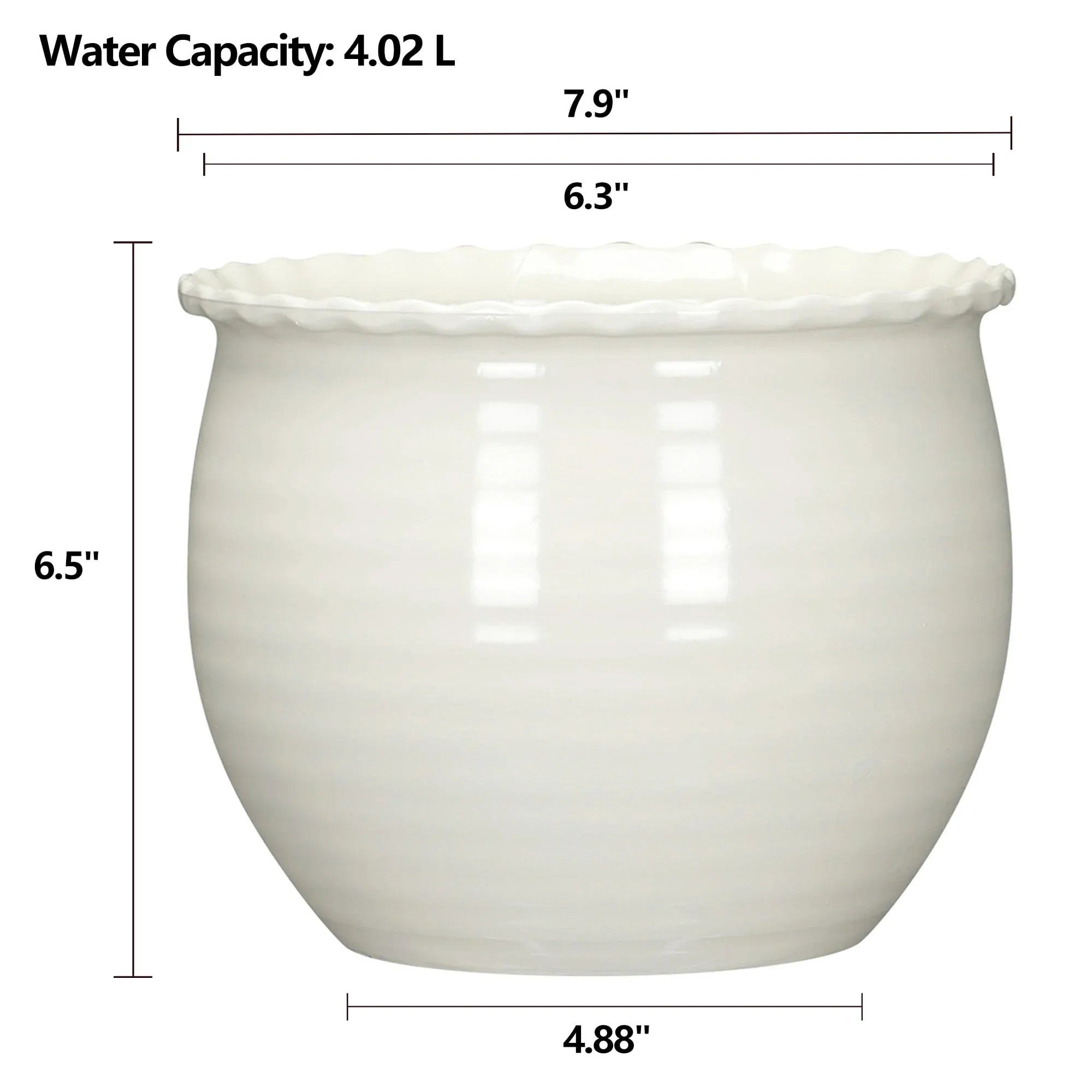 Mainstays Brooke Round Vanilla Dream 100% Recycled Resin Planter