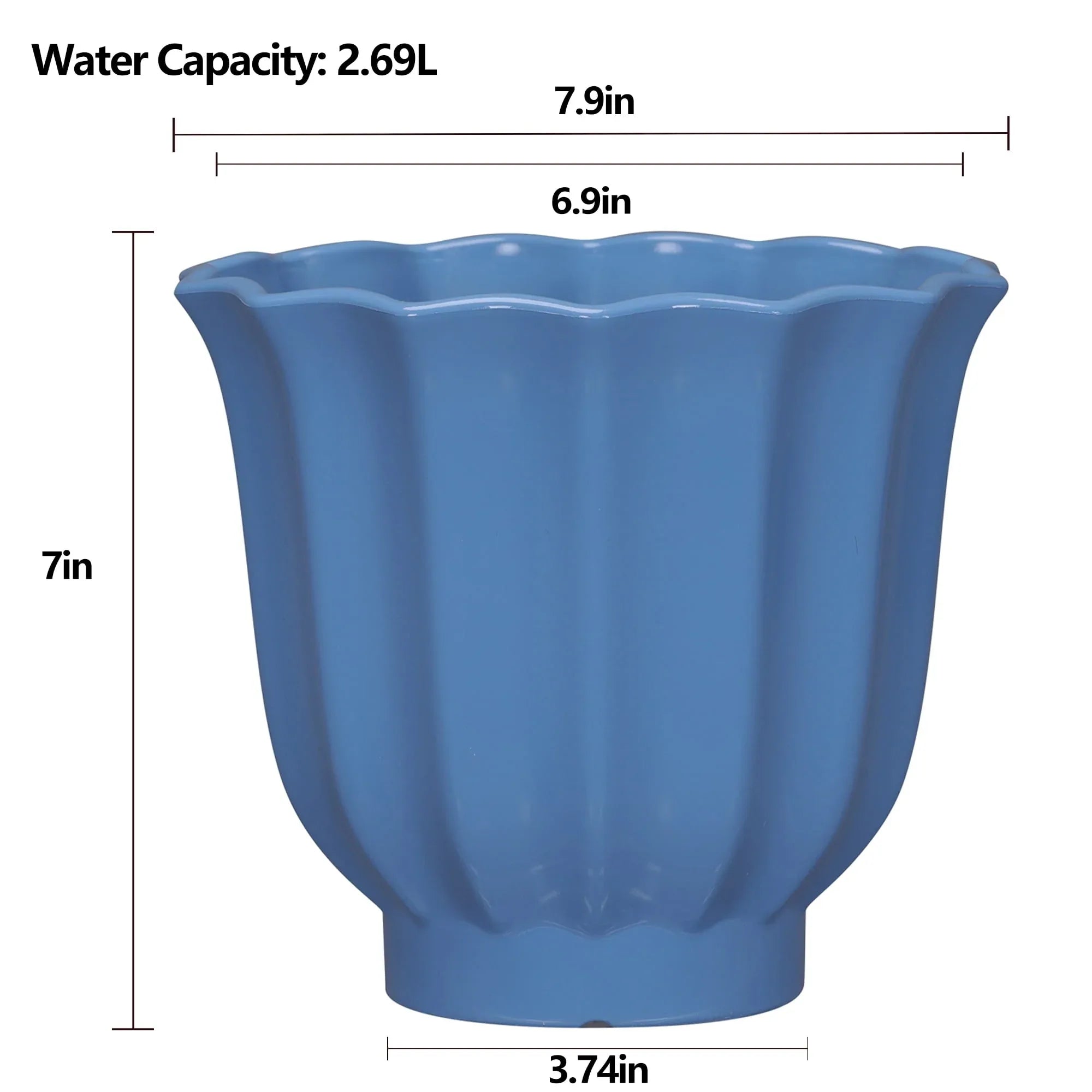Mainstays Lillian 8" x 8" x 7" Round 100% Recycled Resin Planter