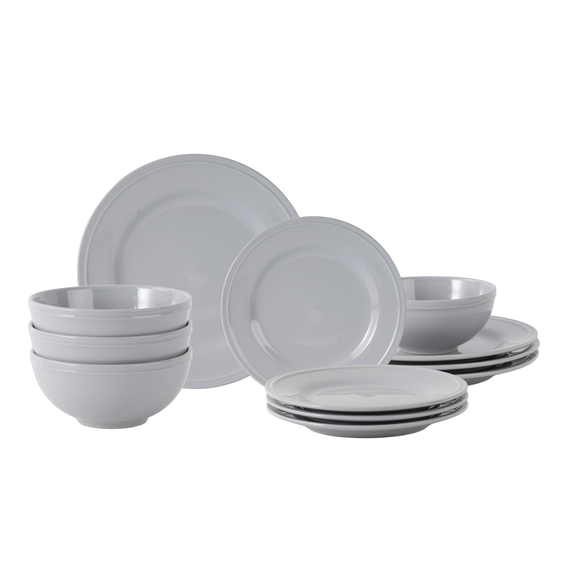 Mainstays Darby 12-Piece Stoneware Dinnerware Set Blue