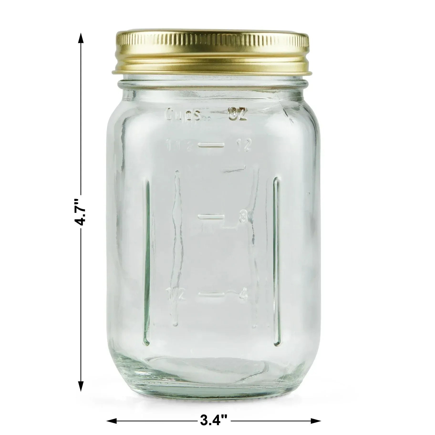 Mainstays Mason Jars, Regular Mouth Half Pint Canning Jars with Lids and Rings, 12-Pack Small Glass Jars for Home Canning and Preserving