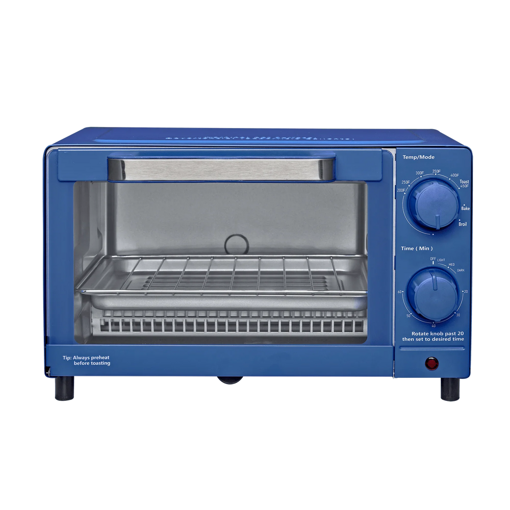 Mainstays 4-Slice Countertop Toaster Oven with 3 Settings, Includes Baking Rack and Pan, Black, New - USA MEGA SHOP