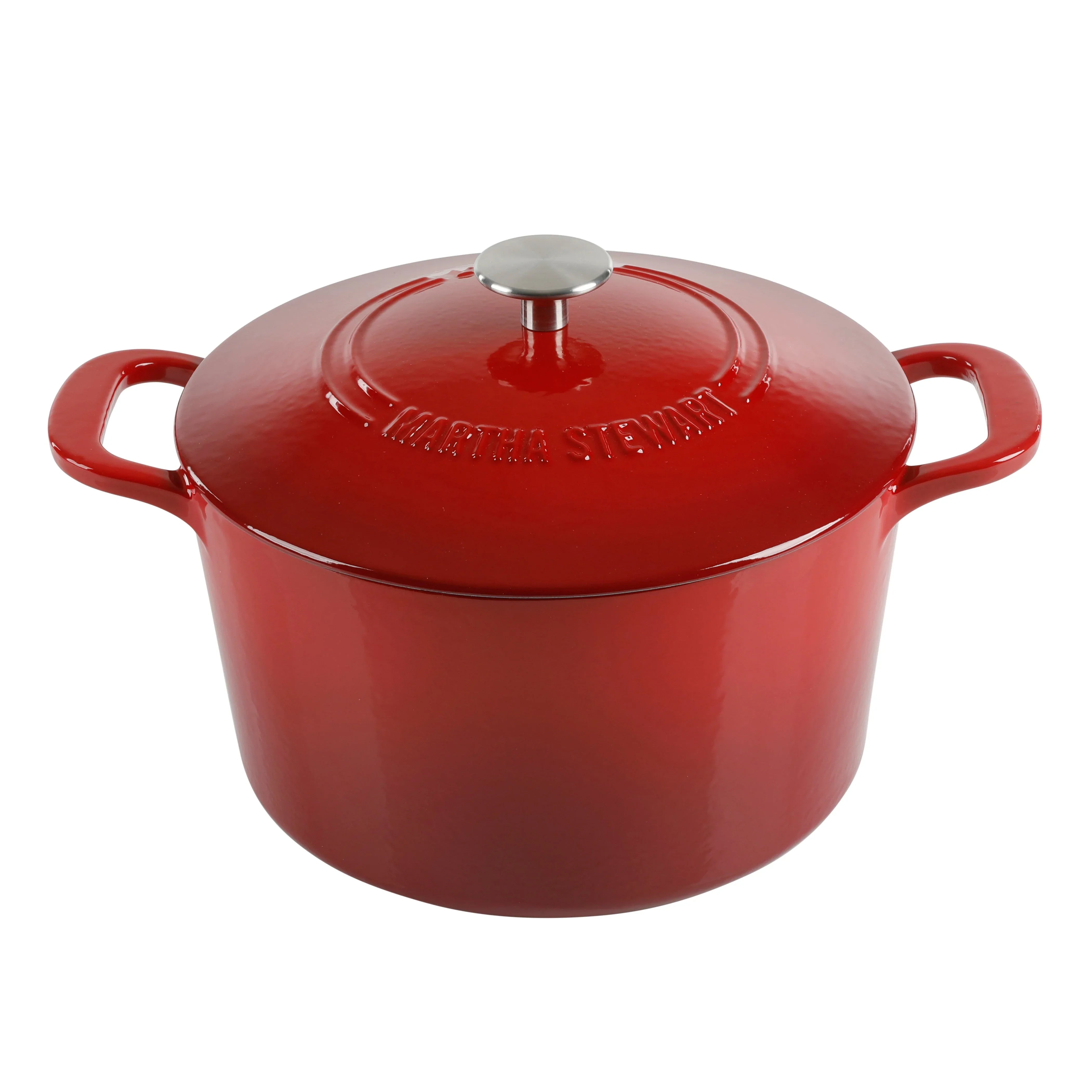 Martha Stewart Everyday Eastwick 7 Quart Enamel on Cast Iron Dutch Oven Taupe - USA MEGA SHOP