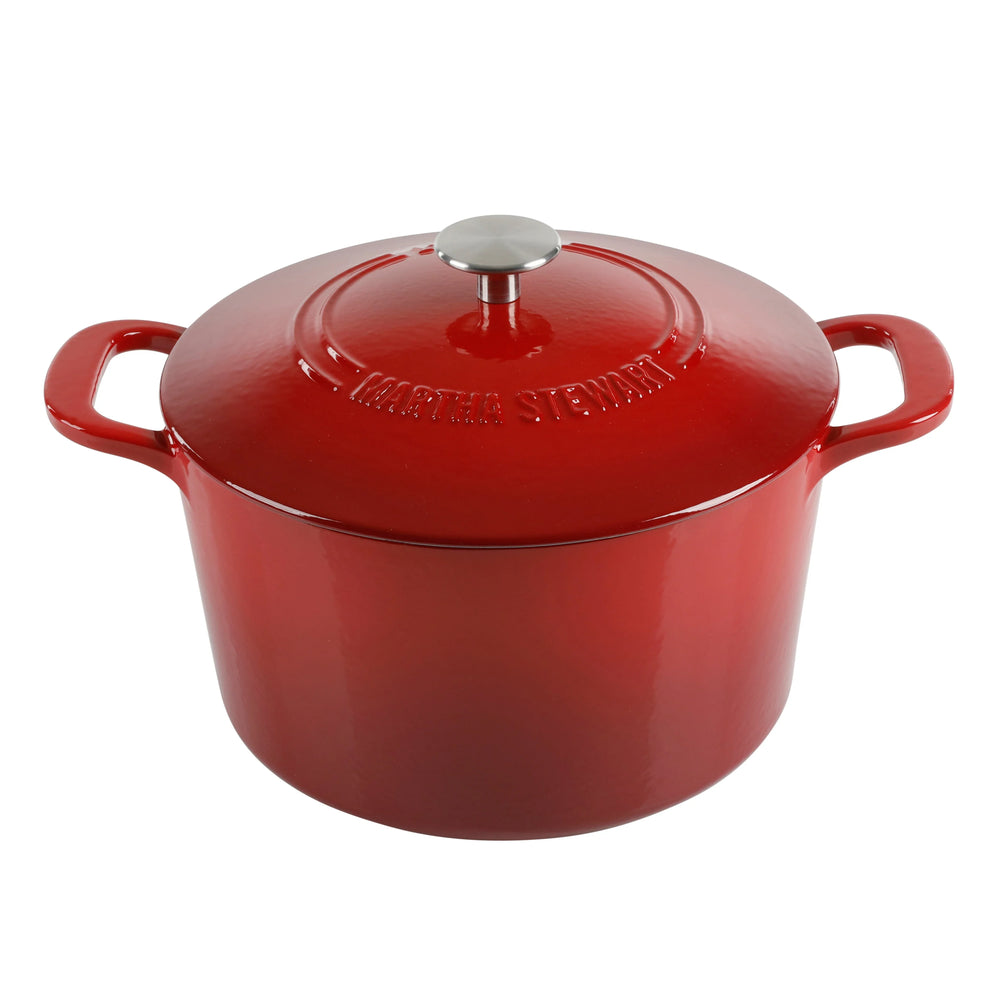 Martha Stewart Everyday Eastwick 7 Quart Enamel on Cast Iron Dutch Oven Taupe - USA MEGA SHOP