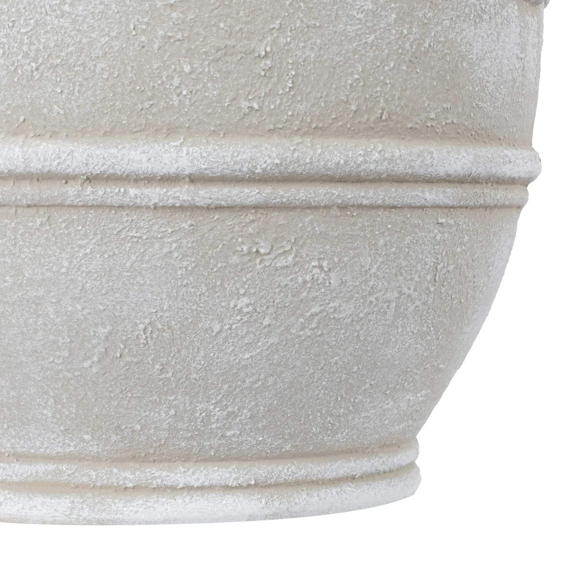 My Texas House Ceramic Retro Planter, Wave Embossed, Cream