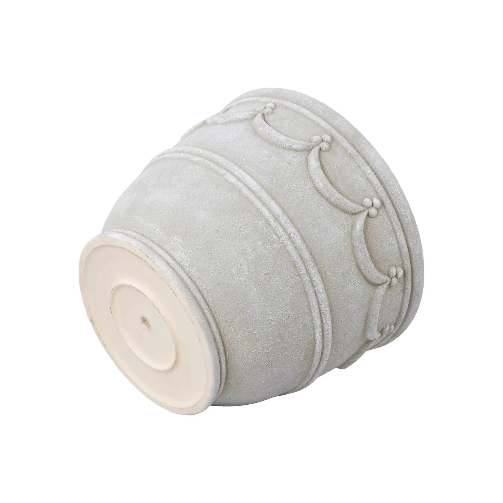 My Texas House Ceramic Retro Planter, Wave Embossed, Cream