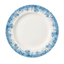 10.5-inch blue-and-white floral ceramic plate with scalloped rim detail