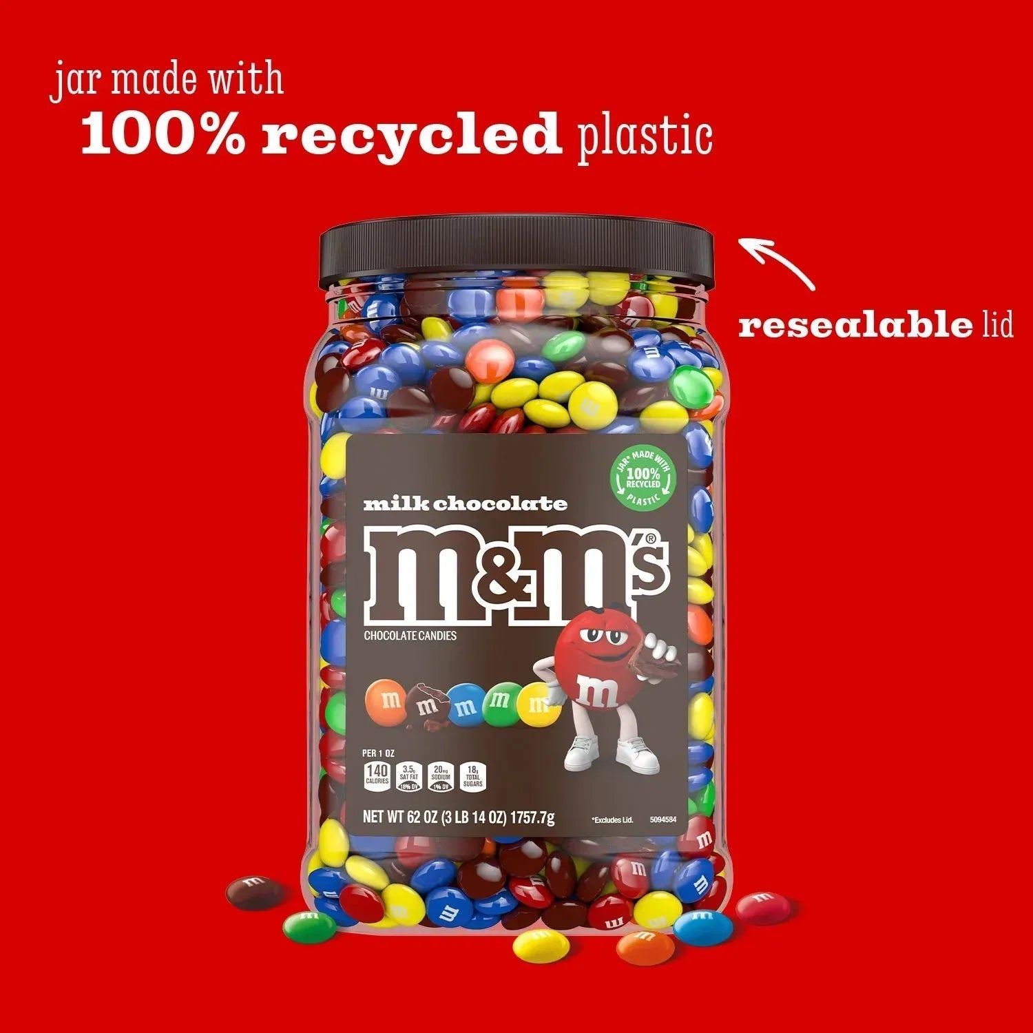 M&M'S Milk Chocolate Candy, 62 oz.