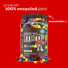 Resealable plastic candy jar made with 100% recycled plastic, 62 oz