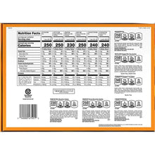 Candy assortment box back Nutrition Facts panel with calories and sugar details