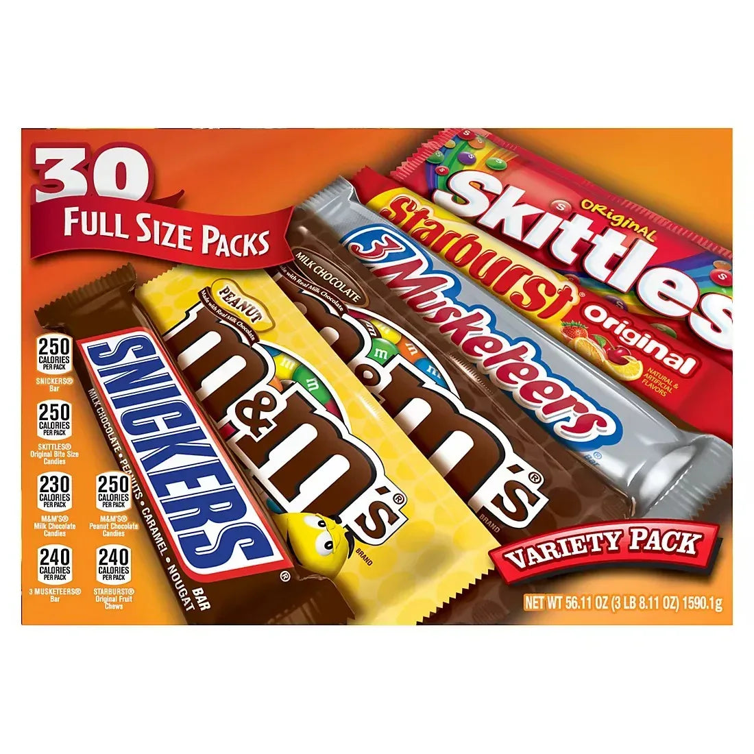 M&M'S, Skittles and More Candy Bars, Great For Easter Candy, Full Size, 30 ct.