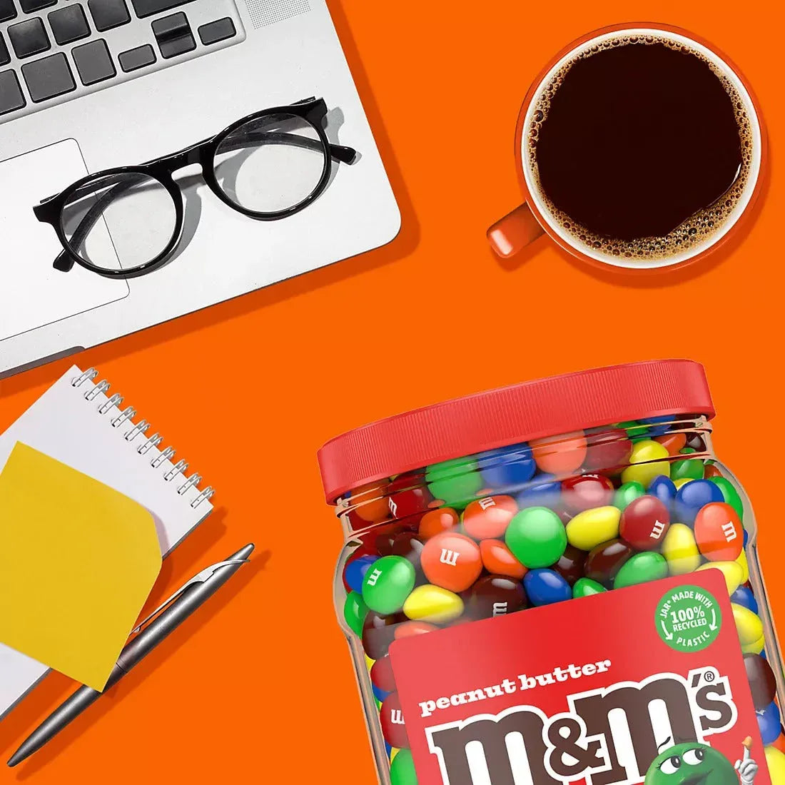 M&M's Bulk Chocolate Candy, Peanut Butter, Jar, 55 oz. - USA MEGA SHOP